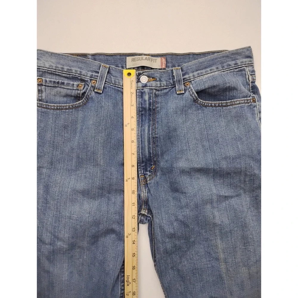 Levi's 505 Mens Regular Fit Jeans 36x29 Medium Blue Wash Denim Hemmed